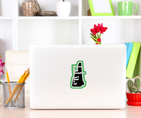 laptop with sticker