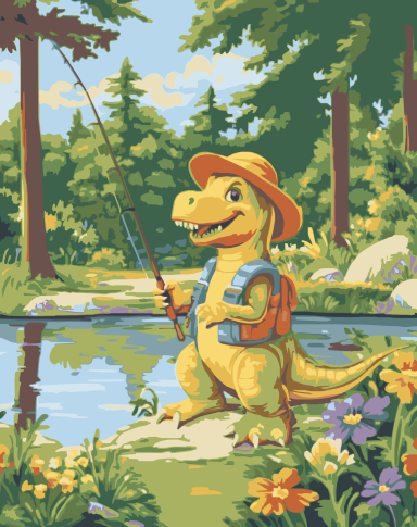 fishing dinosaur